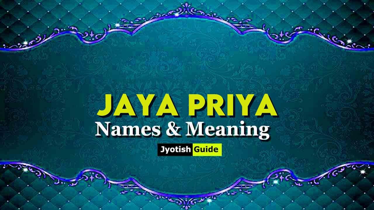 jaya priya name meaning